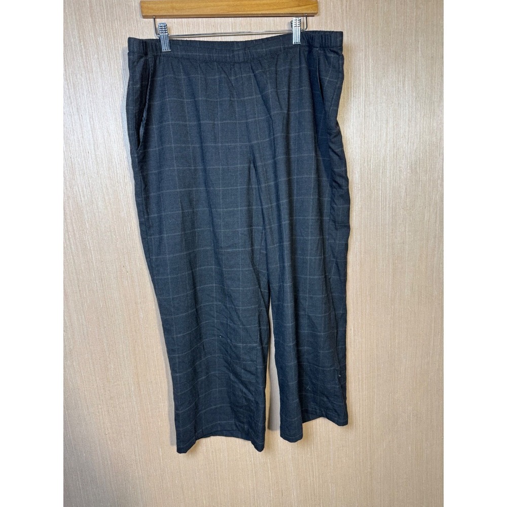 The Fisher Project Wool Blend Plaid‎ Pants Womens L/G Gray Elastic Waist Crop